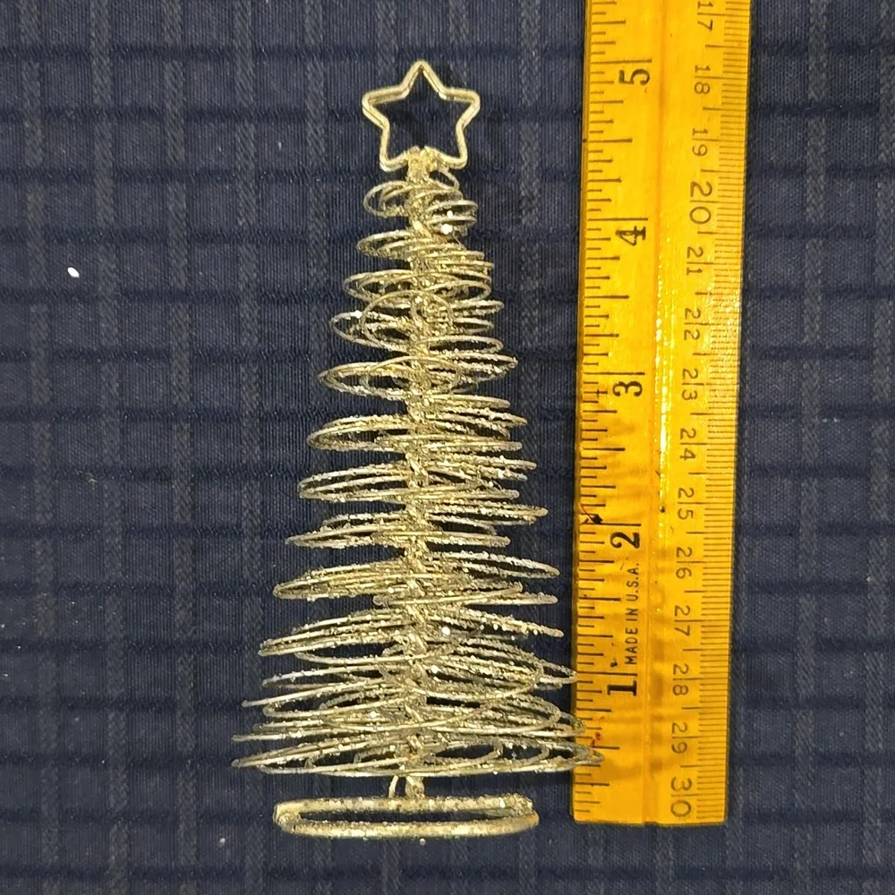 Silvertone & Sparkle Wire Spiral Christmas Tree Decorations